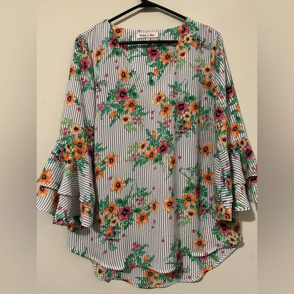 Harlow & Rose Bell Sleeve Blouse - Picture 1 of 3